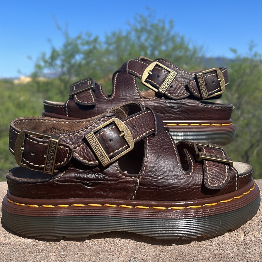 🏴󠁧󠁢󠁥󠁮󠁧󠁿 Dr. Martens MIE Chunky 3 Buckle Vintage Platform Sandals UK 5